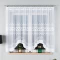 Miniatyrbillede 1 af 5: BASTIA - Færdigfremstillet jacquardgardin med underskæring forneden - 300x160 cm - hvid