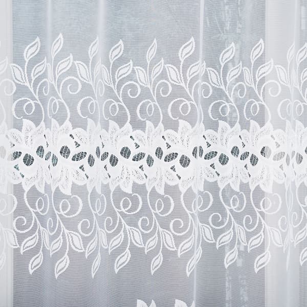BASTIA - Færdigfremstillet jacquardgardin med underskæring forneden - 280x130 cm - hvid