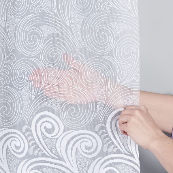 KINGA - Færdigfremstillet jacquardgardin med underskæring forneden - 500x160 cm - hvid