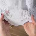 Miniatyrbillede 5 af 6: SONIA - Færdigfremstillet jacquardgardin med underskæring forneden - 450x160 cm - hvid