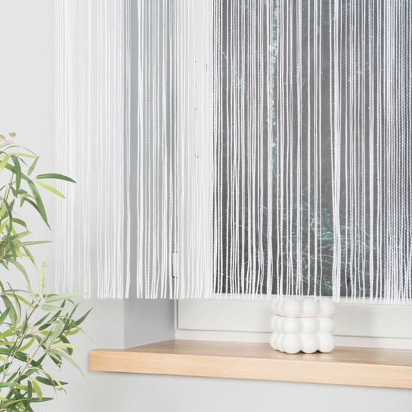 MAHIKA - Færdiglavet jacquard-makramé - 160x160 cm - hvid