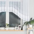 Miniatyrbillede 2 af 6: GENOWEFA - Færdigfremstillet jacquardgardin med underskæring forneden - 400x120 cm - hvid