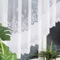 Miniatyrbillede 4 af 7: GENOWEFA - Færdigfremstillet jacquardgardin med underskæring forneden - 350x140 cm - hvid