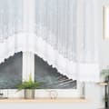 Miniatyrbillede 2 af 7: GENOWEFA - Færdigfremstillet jacquardgardin med underskæring forneden - 350x140 cm - hvid