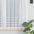 Miniatyrbillede 2 af 7: HALINA - Færdigfremstillet jacquardgardin med lige bund - 400x160 cm - hvid