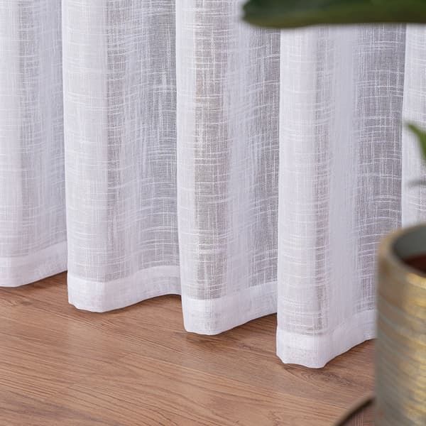 400002 - Færdigfremstillet gardin med rynkebånd - 300x250 cm - hvid