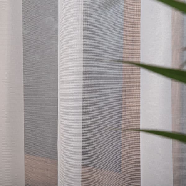 ELZA - Færdigfremstillet jacquardgardin med lige bund - 300x230 cm - hvid