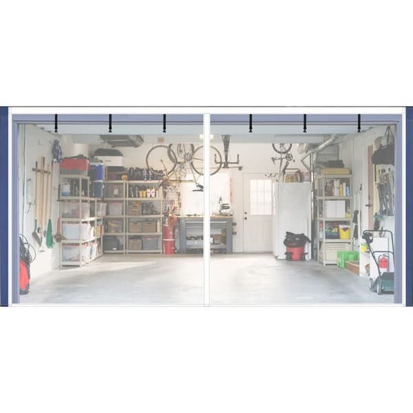 INF Magnetisk garageport myggenet - Hold insekterne ude og nyd frisk luft i din garage Hvid  S