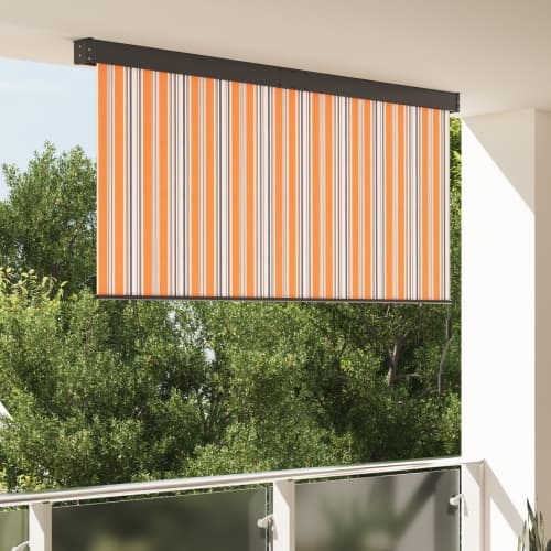 Utomhus Rullgardin, 200x250 cm, i gul och blå.