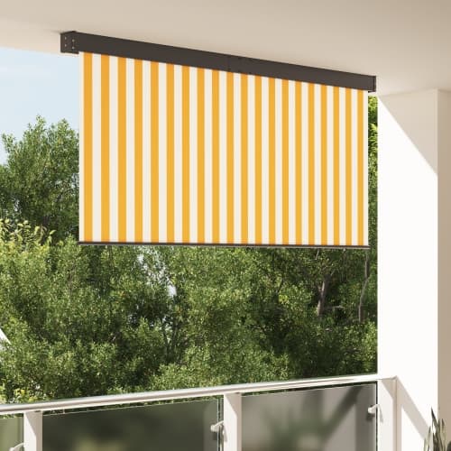 Utomhus Rullgardin - 220 x 250 cm i vit och orange.