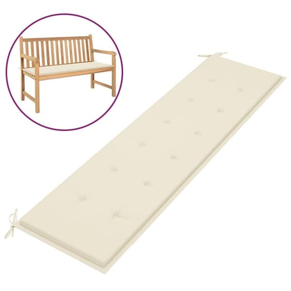vidaXL hynde til havebænk 180x50x3 cm oxfordstof cremefarvet