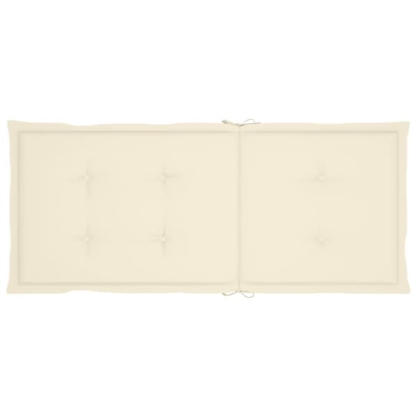 vidaXL stolehynder m. høj ryg 2 stk. 120x50x3 cm stof cremefarvet