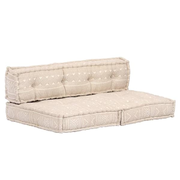 vidaXL puf stof beige