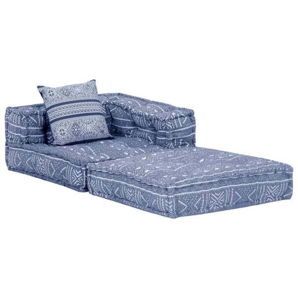 vidaXL Modulpuff 3-sits indigo tyg
