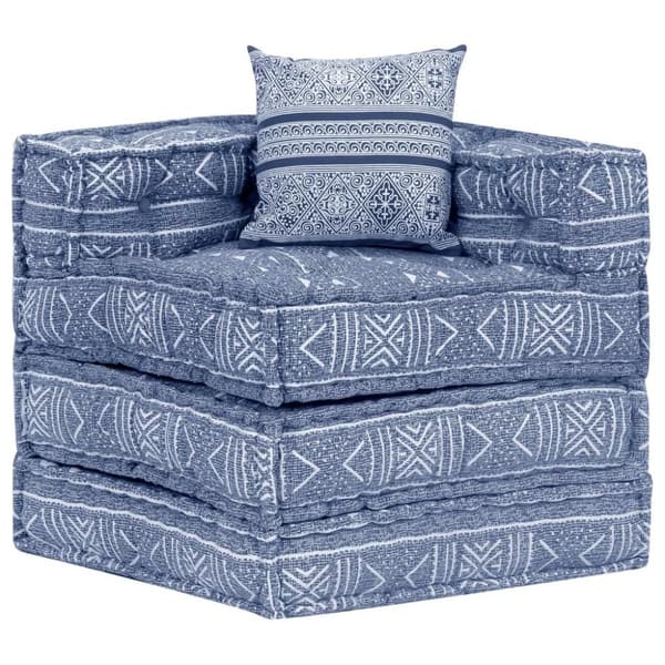 vidaXL Modulpuff 3-sits indigo tyg