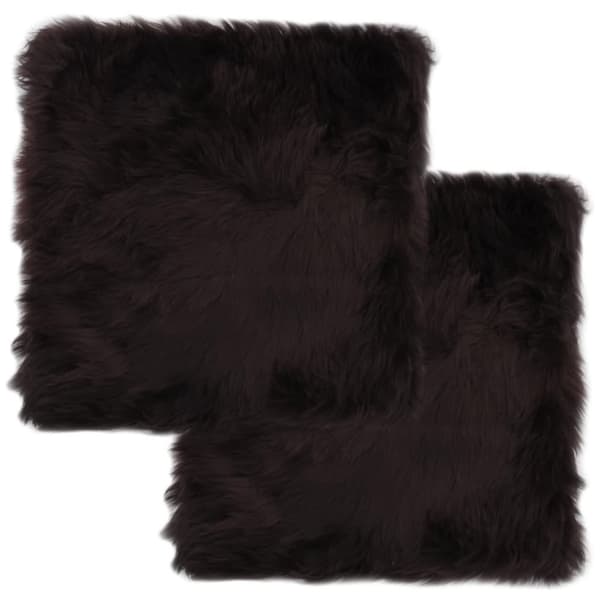 vidaXL Sittdynor 2 st brun 40x40 cm äkta fårskinn