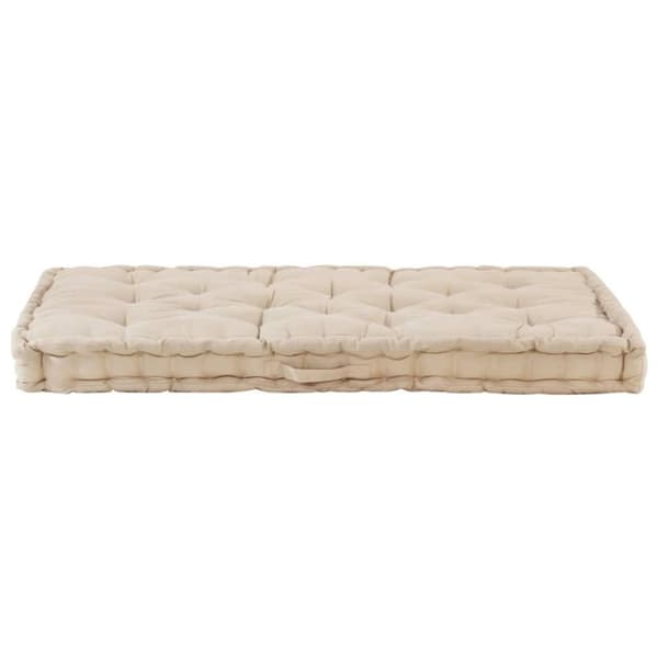 vidaXL Dyna till pallsoffa bomull 120x80x10 cm beige