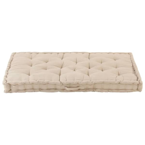 vidaXL Dyna till pallsoffa bomull 120x80x10 cm beige