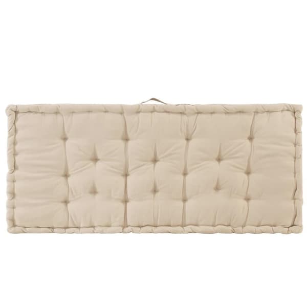 vidaXL Dyna till pallsoffa bomull 120x80x10 cm beige