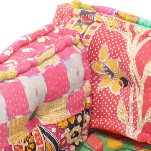 vidaXL hynde til pallesofa stof patchwork flerfarvet