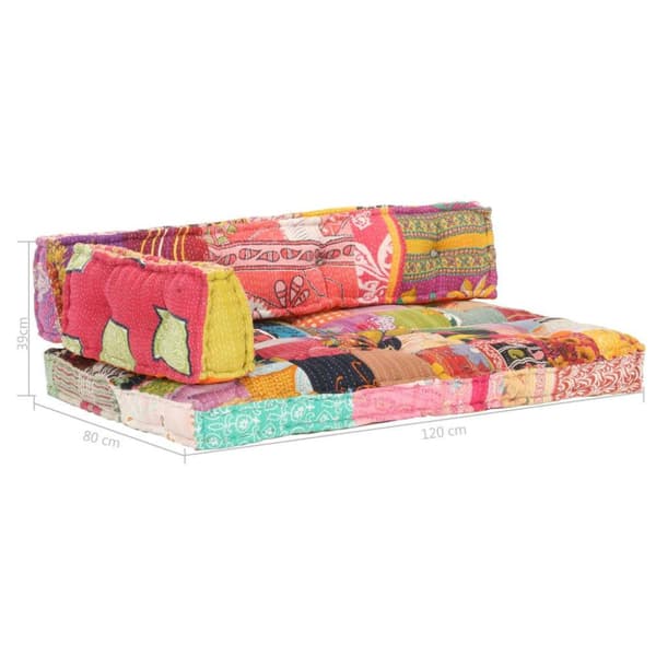 vidaXL hynde til pallesofa stof patchwork flerfarvet
