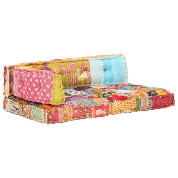vidaXL hynde til pallesofa stof patchwork flerfarvet