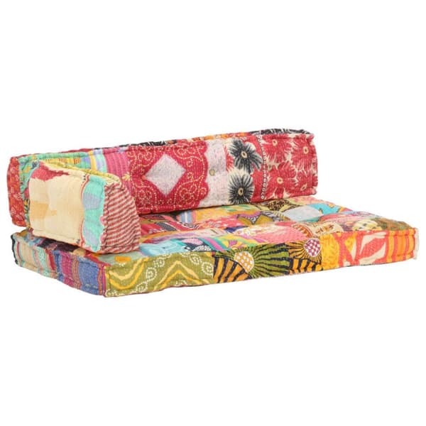 vidaXL hynde til pallesofa stof patchwork flerfarvet