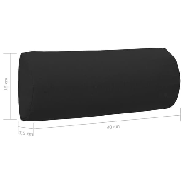 vidaXL Nackstöd till solstol svart 40x7,5x15 cm textilene