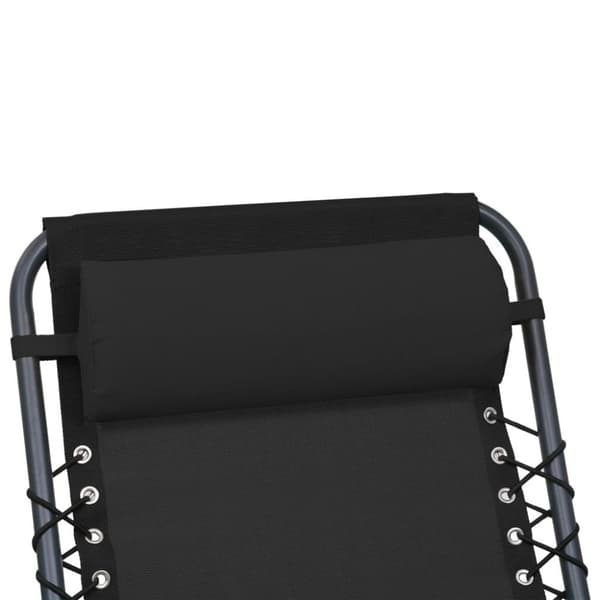 vidaXL Nackstöd till solstol svart 40x7,5x15 cm textilene
