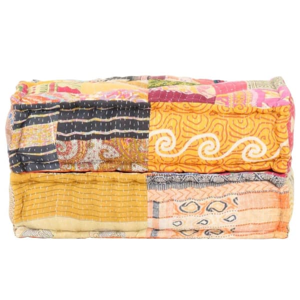 vidaXL puf med patchwork 60x70x36 cm stof