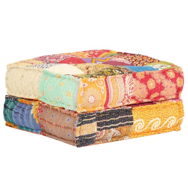 vidaXL puf med patchwork 60x70x36 cm stof