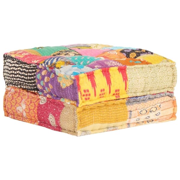 vidaXL puf med patchwork 60x70x36 cm stof