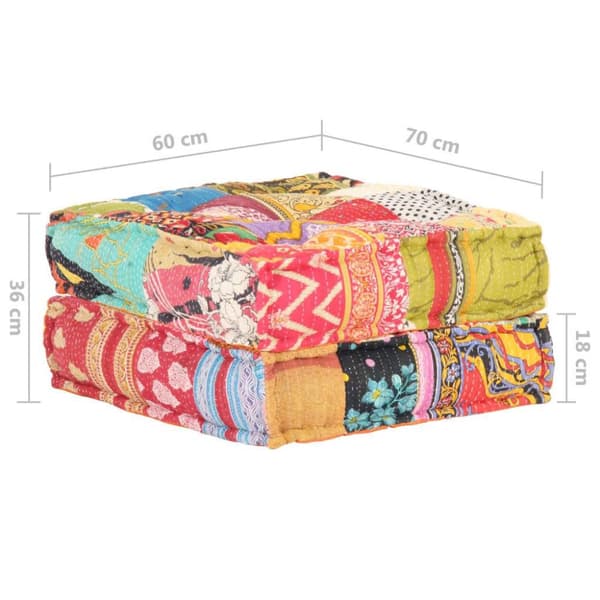 vidaXL puf med patchwork 60x70x36 cm stof