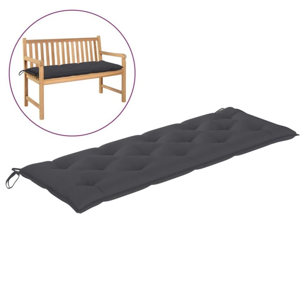 vidaXL Bänkdyna för trädgården antracit 150x50x7 cm tyg