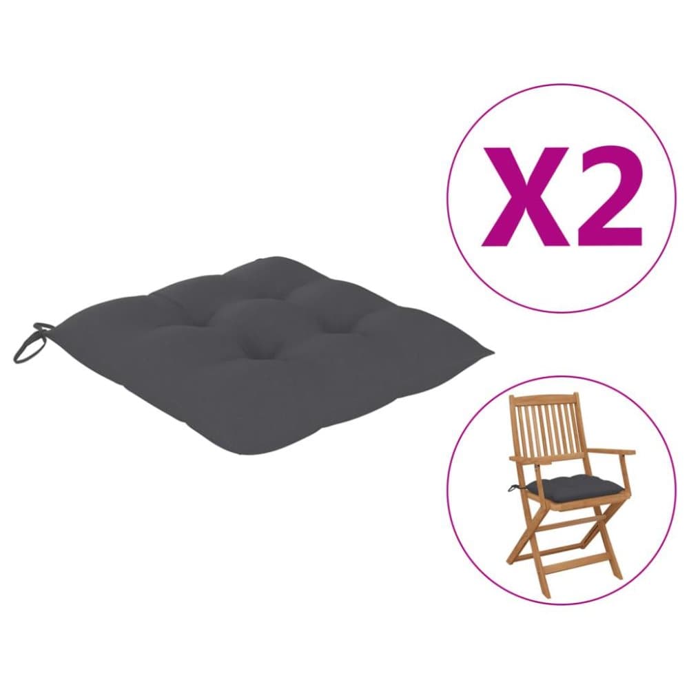 vidaXL Stolsdynor 2 st antracit 40x40x7 cm tyg
