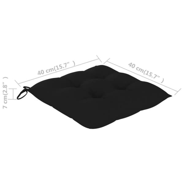 vidaXL Stolsdynor 4 st svart 40x40x7 cm oxfordtyg