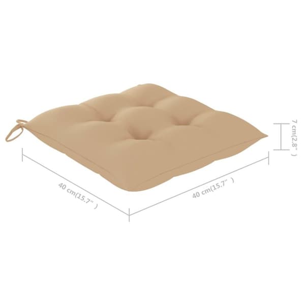 vidaXL Stolsdynor 6 st beige 40x40x7 cm oxfordtyg