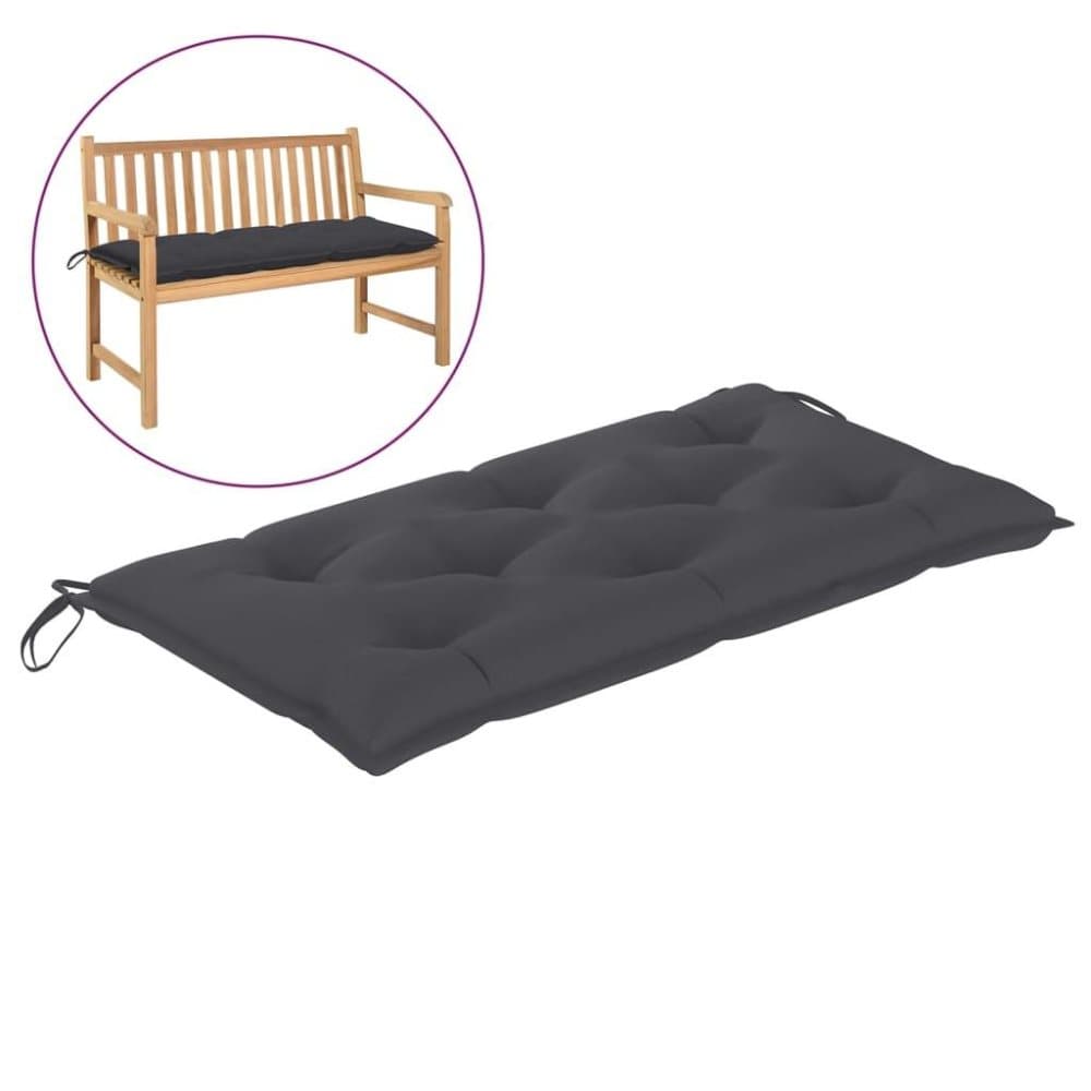vidaXL Bänkdyna för trädgården antracit 100x50x7 cm tyg