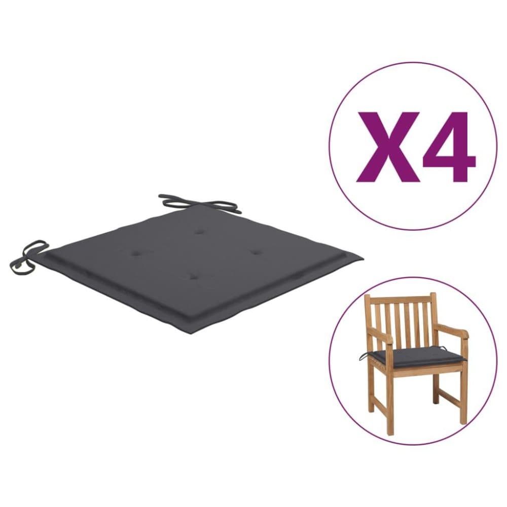 vidaXL Sittdynor för trädgården 4 st antracit 50x50x4 cm tyg