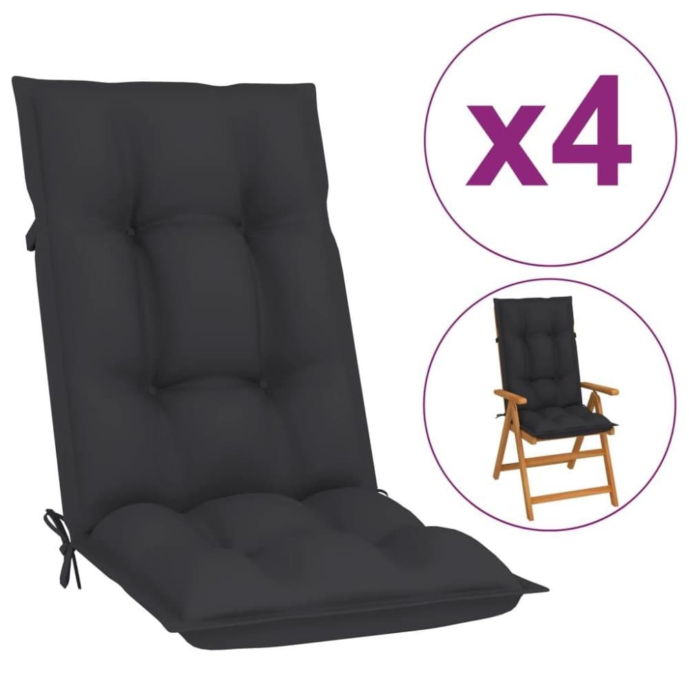 vidaXL Dynor för trädgårdsstolar 4 st antracit 120x50x7 cm