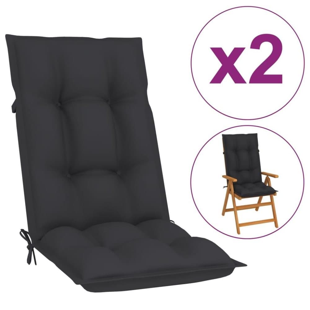 vidaXL Dynor för trädgårdsstolar 2 st antracit 120x50x7 cm