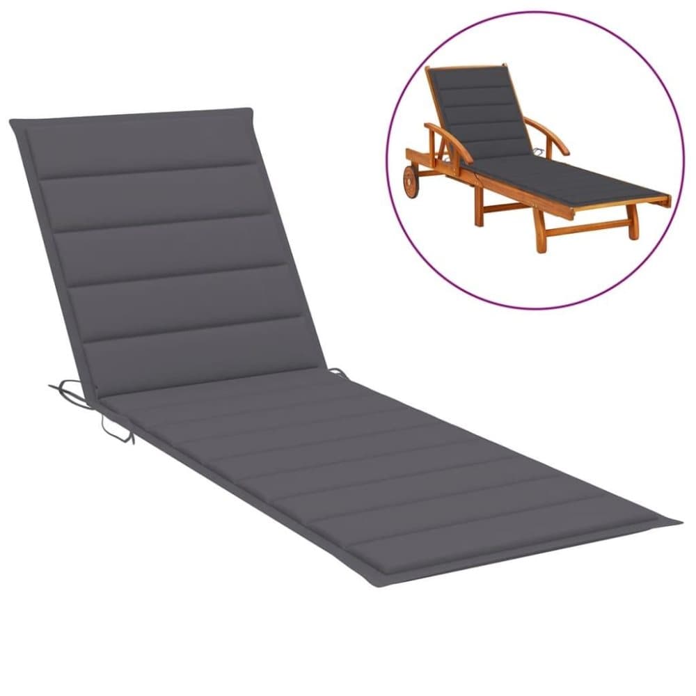 vidaXL Solsängsdyna antracit 200x70x3 cm tyg