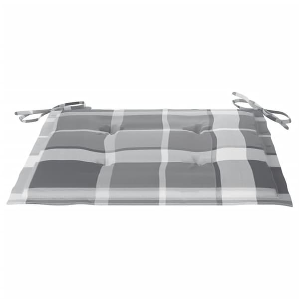 vidaXL Stolsdynor 4 st grårutig 40x40x3 cm oxfordtyg