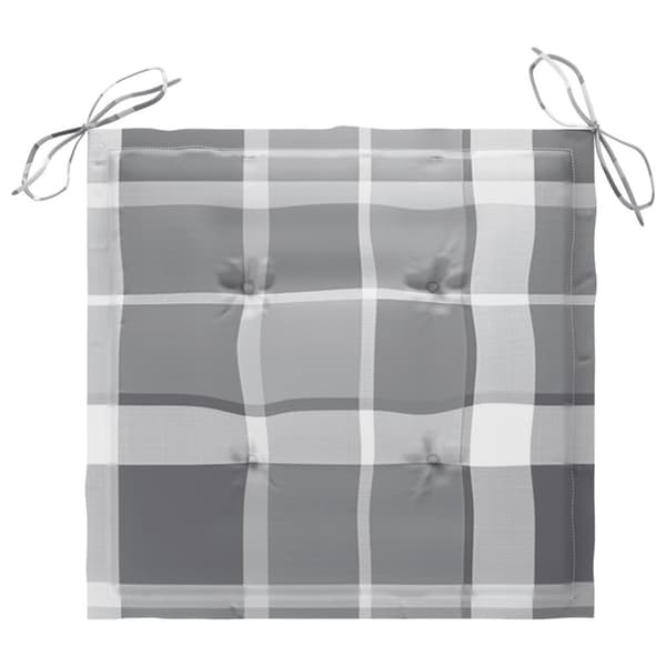 vidaXL Stolsdynor 4 st grårutig 40x40x3 cm oxfordtyg