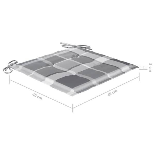 vidaXL Stolsdynor 4 st grårutig 40x40x3 cm oxfordtyg