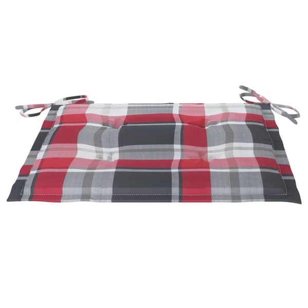 vidaXL hynder til havestol 2 stk. 50x50x3 cm oxfordstof rødternet