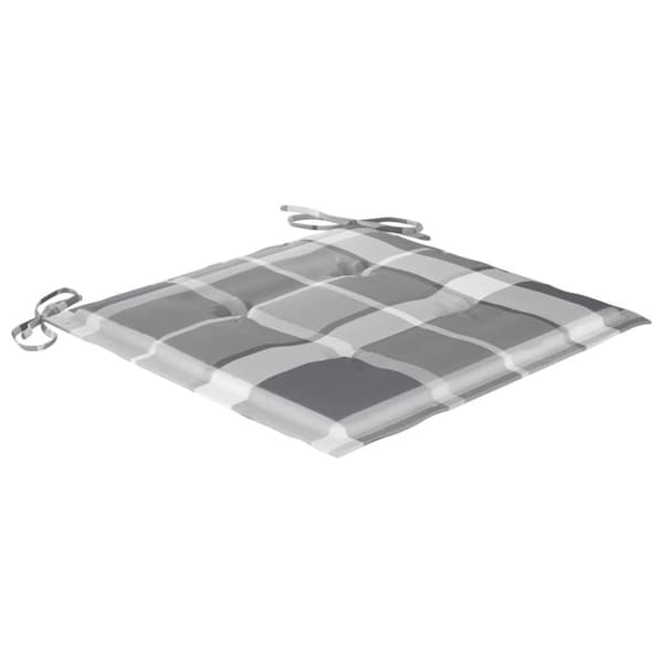 vidaXL Stolsdynor 2 st grårutig 50x50x3 cm oxfordtyg