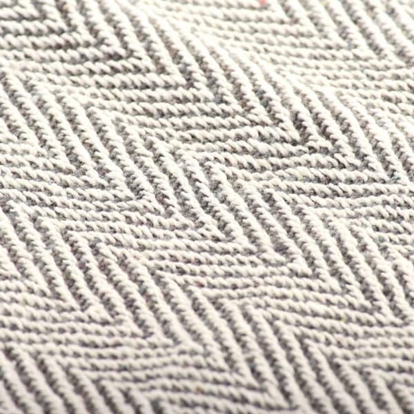 vidaXL plaid bomuld sildebensmønstret 160 x 210 cm grå