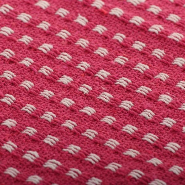 vidaXL plaid bomuld firkanter 160 x 210 cm lyserød