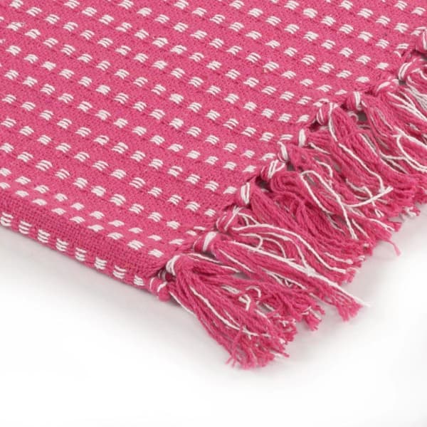 vidaXL plaid bomuld firkanter 160 x 210 cm lyserød